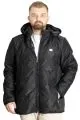 Big Size Mens Hooded Coat quilted 23636 Black-Grey