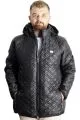 Big Size Mens Hooded Coat quilted 23638 Black