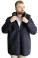 Big Size Mens Hooded Coat quilted 23639 Navy Blue