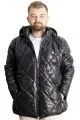 Big Size Mens Hooded Coat quilted 23639 Black