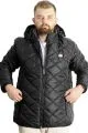Big Size Mens Coat Hooded quilted 23641 Black