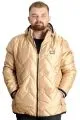 Big Size Mens Quilted Coat Zipper Hooded 23657 Beige
