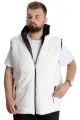 Big Size Mens Vest Kopşonlu quilted 23706 Ecru