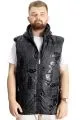 Big Size Mens Vest Kopşonlu quilted 23706 Black