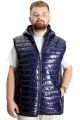 Big Size Mens Vest Kopşonlu quilted 23707 Indigo