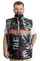 Big Size Mens Vest quilted dog collar 23708 Black