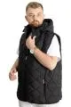 Big Size Mens Vest Hooded quilted 23710 Black Grey