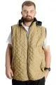 Big Size Mens Vest Hooded quilted 23710 Light Brown
