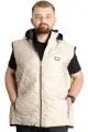 Big Size Mens Vest Hooded quilted 23711 Beige