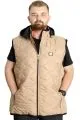 Big Size Mens Vest Hooded quilted 23711 Brown
