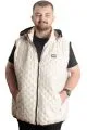 Big Size Mens quilted Vest Hooded 23712 Beige