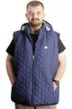 Big Size Mens quilted Vest Hooded 23712 Indigo