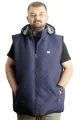 Big Size Mens quilted Vest Hooded 23712 Navy Blue