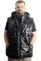 Big Size Mens quilted Vest Hooded 23712 Black
