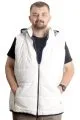 Big Size Mens quilted Vest Hooded 23713 Ecru