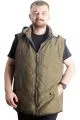 Big Size Mens quilted Vest Hooded 23713 Khaki