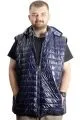 Big Size Mens quilted Vest Hooded 23713 Navy Blue