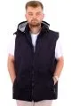 Big Size Mens quilted Vest Hooded 23713 Black