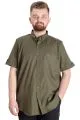 Büyük Beden Erkek Gömlek Gabardin Kısa Kol Tek Cep 23302 Haki [product_color]