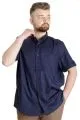 Büyük Beden Erkek Gömlek Gabardin Kısa Kol Tek Cep 23302 Lacivert [product_color]