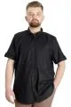 Büyük Beden Erkek Gömlek Gabardin Kısa Kol Tek Cep 23302 Siyah [product_color]