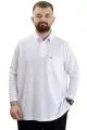 Büyük Beden Erkek Sweatshirt Polo Yaka Uzun Kol WAFFLE 23449 Beyaz [product_color]