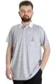 Büyük Beden Erkek T-shirt Polo Yaka Çizgili KAGI 23340 Antramelanj [product_color]