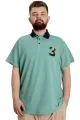 Büyük Beden Erkek T-shirt Polo Yaka THREE 23334 Çağla [product_color]