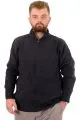 Big Size Mens Triko knitwear Yarım Zipper dog collar 24209 Antrasit