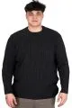 Big Size Mens knitwear Crew Neck BRAIDED 24211 Antrasit