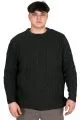 Big Size Mens knitwear Crew Neck BRAIDED 24211 Khaki