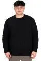 Big Size Mens knitwear Crew Neck BRAIDED 24211 Black