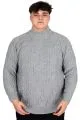 Big Size Mens Sweater Half Turtleneck INFINITY 24212 Grey