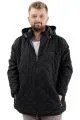 Mens Big Size Quilted Coat Removable Hooded U24602 Black Süet
