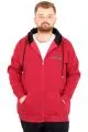 Büyük Beden Erkek Kapüşonlu Fermuarlı Sweatshirt U25803 Bordo