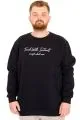 Büyük Beden Erkek Bisiklet Yaka Sweatshirt TOUCH WITH INTENT U25804 Lacivert
