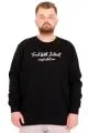 Büyük Beden Erkek Bisiklet Yaka Sweatshirt TOUCH WITH INTENT U25804 Siyah