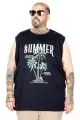 Büyük Beden Atlet Baskılı Summer U26010 LACİVERT