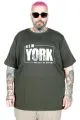 Big Size New York Tshirt 26119 KHAKI