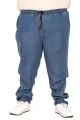 Büyük Beden Pantolon Denım Jogger Duz Legato 26910 MAVİ