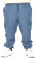 Büyük Beden Pantolon Denım Jogger Kargo Legato 26911 MAVİ
