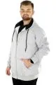 Büyük Beden Erkek Sweatshirt Zippered Recycle B20533 Grimelanj GRI