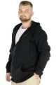 Büyük Beden Erkek Sweatshirt Zippered Recycle B20533 Siyah