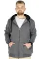 Büyük Beden Erkek Sweatshirt Zippered Recycle B20533 Antramelanj [product_color]
