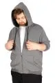 Büyük Beden Erkek Sweatshirt Zippered Recycle  B20533 Füme [product_color]