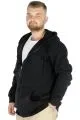 Büyük Beden Erkek Sweatshirt Zippered Recycle B20533 Siyah [product_color]