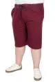 Büyük Beden Kapri Straight Recycle Basic B20506 Bordo BORDO