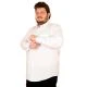 Büyük Beden Erkek Uzun Kollu Cepli Likra Gömlek 18351 Beyaz