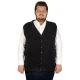 Big Size Men's Vest Thessaloniki Buttoned 19521 Black