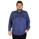 Big Size Men's Shirt Long Sleeve Alaska Applique 19300 Indigo